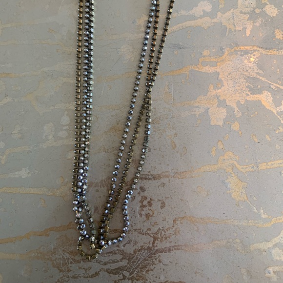 Bronze & Crystal Strand Necklace - Picture 2 of 3